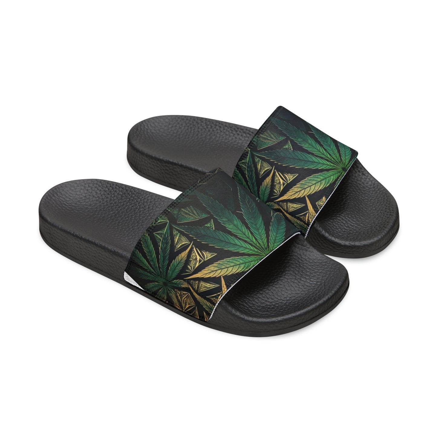 Men's Marijuana Leaf Slide Sandals
