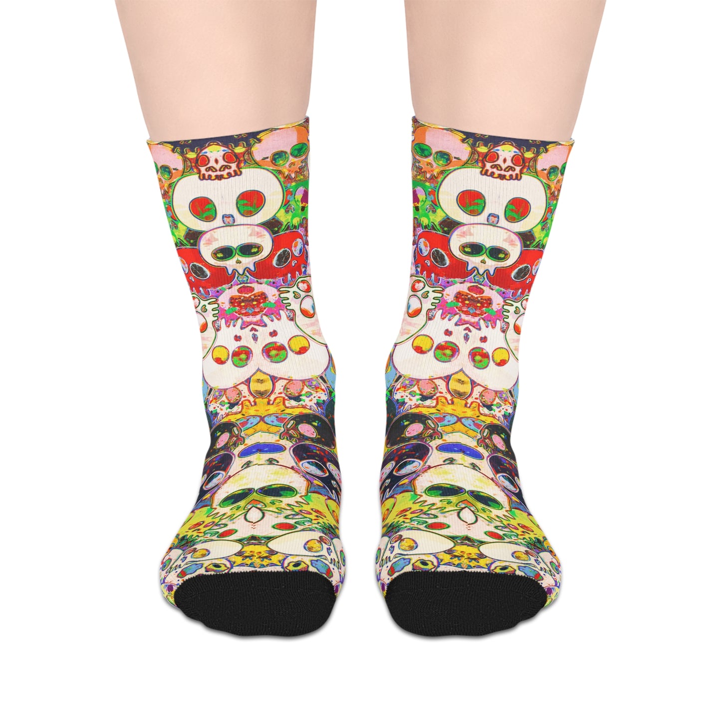 Colorful Skull Mid-length Socks
