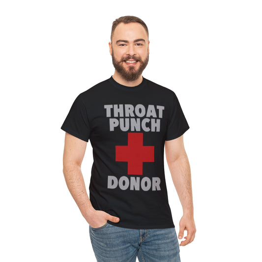 Throat Punch Donor Black Cotton Tee