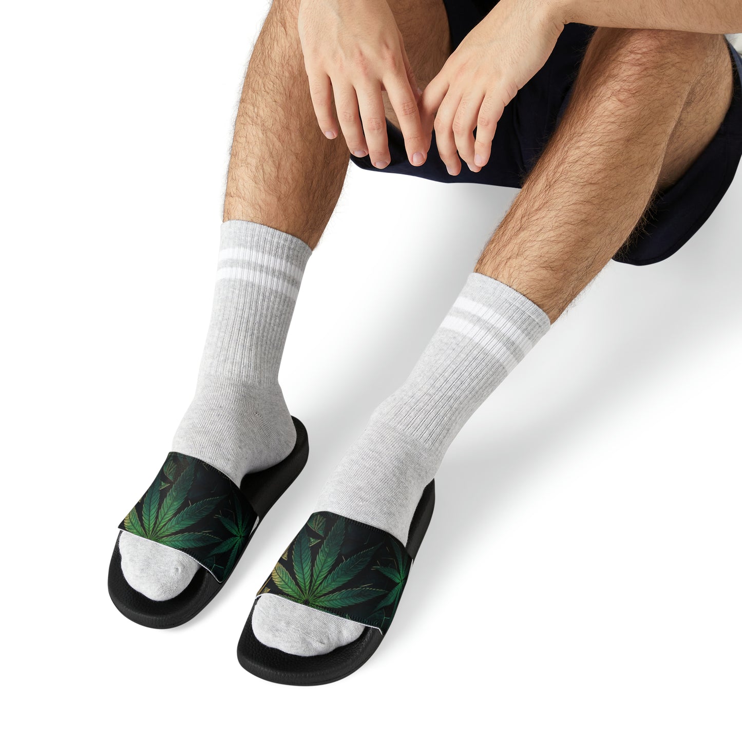 Men's Marijuana Leaf Slide Sandals