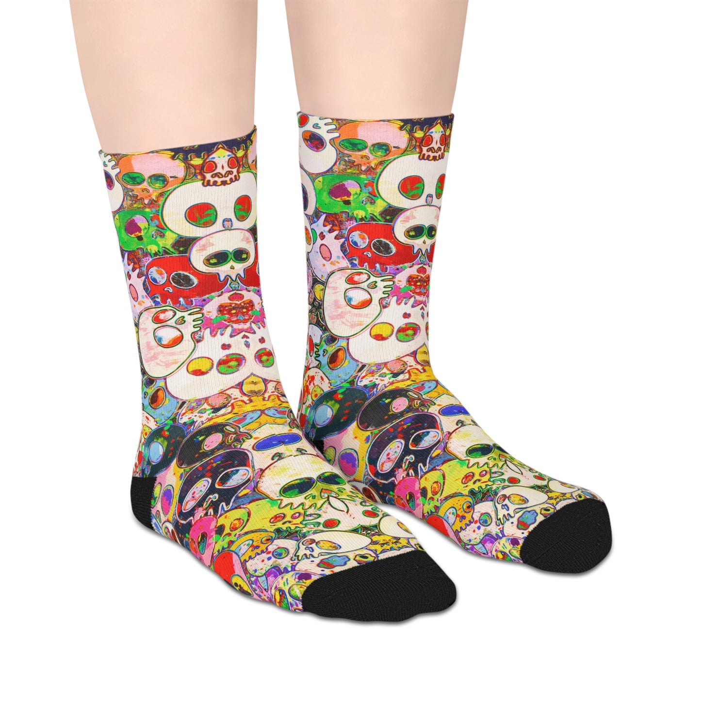 Colorful Skull Mid-length Socks